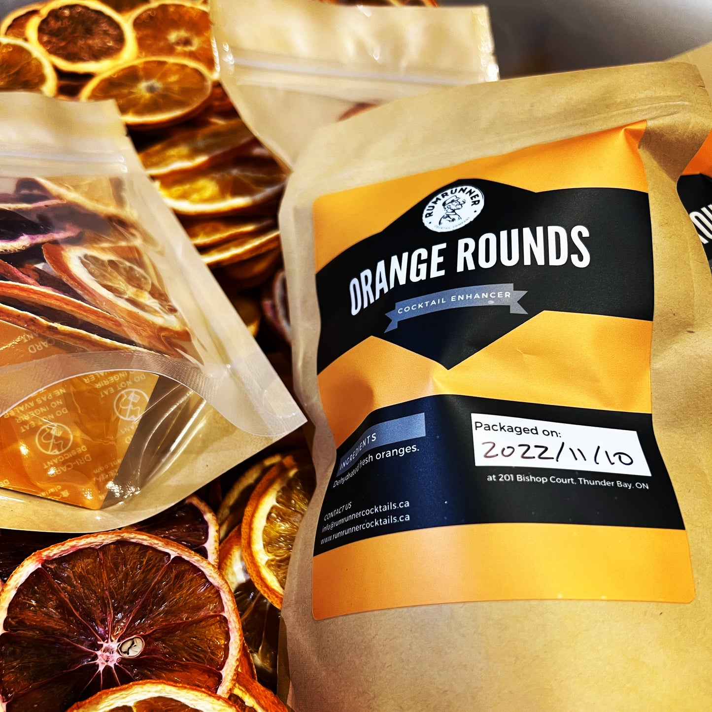 Dehydrated orange rounds